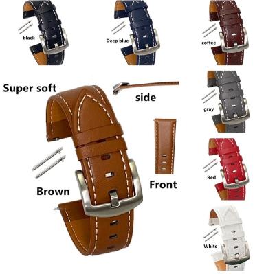 China Super Soft Leather Band 22mm Compatible with HUAWEI Galaxy Watch 3 Pro Smart Watches Leather Strap for sale