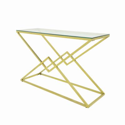 China Cheap Modern Luxury Entryway Lux Hallway Console Table Gold for sale