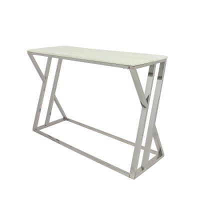 China Hot Sale Modern Metal 1pc/carton Diamond Designer Modern Marble Top Table Stainless Steel Living Room Furniture Entry Foyer Console for sale