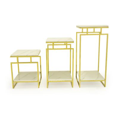 China Flower Stand Modern Golden Marble Superior Luxury Wedding Steel for sale