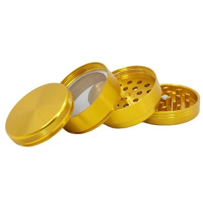 China Custom Spice Grinder Logo Aluminum And Zinc Alloy Spice Grinder With 4 Layers for sale