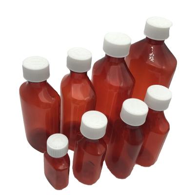 China Hot Selling Medicine Plastic Kid Resistance Amber Liquid Medical Oval Bottle for sale