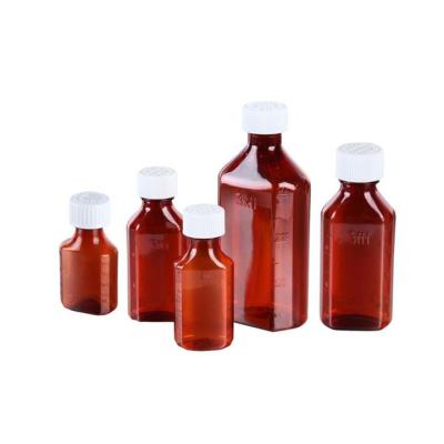 China Personal Care Products Empty Amber PET Plastic Liquid Bottle With Press Screw Cap for sale