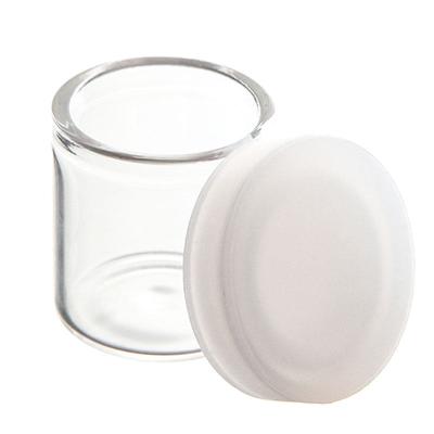 China Medicine Plastic Cap Transparent Soft Cover No Neck Glass Container Glass Jar for sale