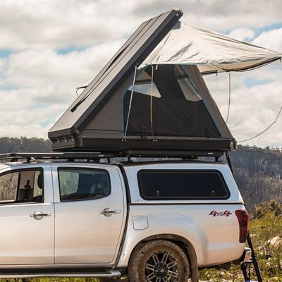 China Easy install customized triangle roof top tent car rts hard aluminum roof top tents for camping rooftop tent 3-4 person for sale