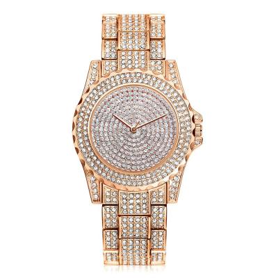 China Non-specific Gypsophila gold three-color ladies watch full diamond steel belt ladies watch British fashion casual simple suit for sale