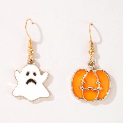 China New Halloween BOHEMIA props funny and interesting pumpkin ghosts exaggerated acrylic earrings zinc alloy earrings for sale