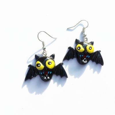 China Funny BOHEMIA European and American Halloween Props Halloween Pumpkin Spider Bat Ghost Ear Hook Earrings Resin Acrylic for sale