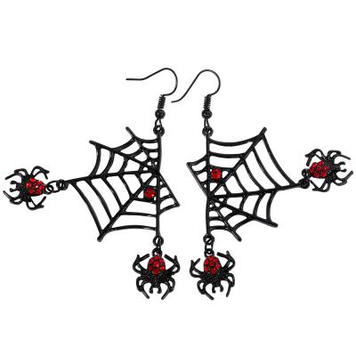 China BOHEMIA European and American Halloween spider earrings cobweb spider necklace creative Halloween earring necklace for sale