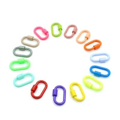 China DIY jewelry accessory the latest hot-selling colorful paint buckle carabiner buckle spiral o-shaped zinc alloy DIY jewelry accessories for sale