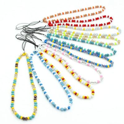 China BOHEMIA DIY Cell Phone Anti-lost Chain Simple Colorful Cute Cat Claw Tile Crystal Glass Beads Mobile Phone Lanyard for Men and Women for sale