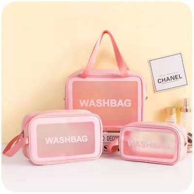 China Wholesale Durable Screen Printing Waterproof Transparent PVC Pouch Cosmetic Bag For Girls for sale