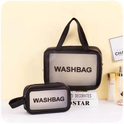 China Durable PVC Clear Makeup Bag Custom Zipper Around Waterproof Transparent Cosmetic Bag for sale