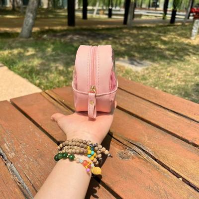 China Durable Custom Transparent PVC Make Up Filter End Caps Polyester Cosmetic Drawstring Bag for sale