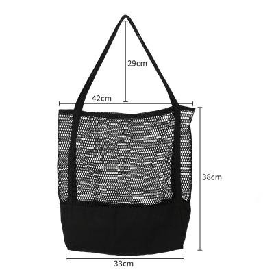 China Factory Customized Eco-friendly BSCI Cotton Mesh Bag Fruit Vegetable Packing Single Shoulder Supermarket Net Bag For Shopping for sale