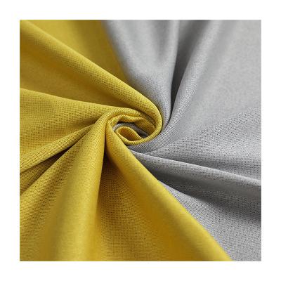 China Blackout Energy Save Heat Insulation Blackout Curtain Yellow Fleece Woven Combination Curtains For Living Room for sale