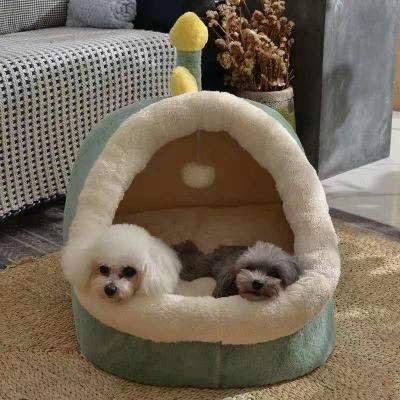 China Travel Kennel Cathouse Pet Bed Plush Supplies Large, Medium and Small Deep Sleep Round Kennel Mattress Bed Pet Supplies for sale