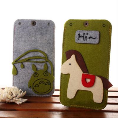 China Protect Eco Friendly Hot Selling Wool Cell Phone Bag Felt Mobile Phone Case for sale