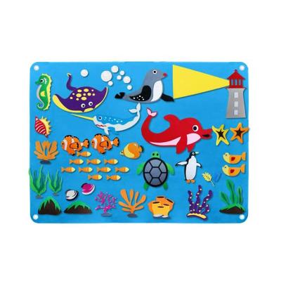 China Interesting Wholesale Cheap Rectangular Felt Board Animal World Early Childhood Kid Educational Toys for sale