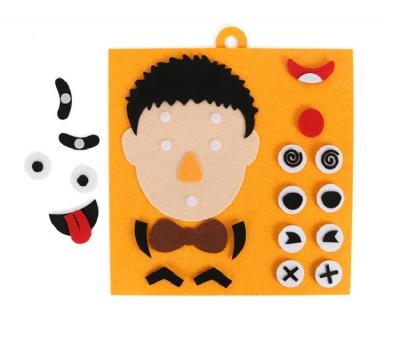 China Diy Early Education Interesting Handmade Woven Fabric Felt Face Decoration Puzzle Soft Non Felt Toy For Kids for sale