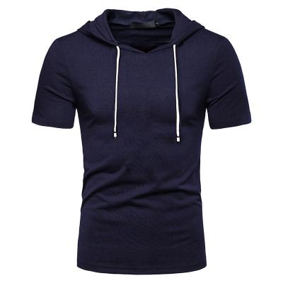 China Hooded Slim Fit Muscle Anti Wrinkle Shirts Anti Wrinkle Short Men's Casual Shirts Basic T-Shirt Tops for sale