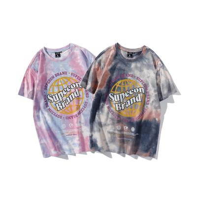 China Wholesale Anti Wrinkle Short Sleeve T-shirt Tie Dye Stitches Cotton And Patterns Mens Unisex T-shirts for sale