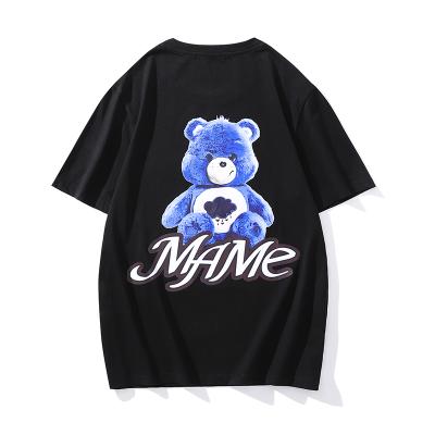 China Hot Selling Anti-Wrinkle Anti-Wrinkle Cartoon Cute Bear Printed T Shirt Men Cotton T-shirt for sale