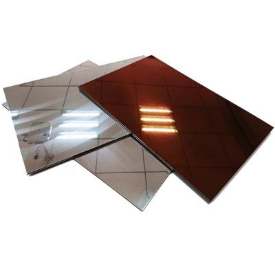 China 1220x2440mm Mirror Aluminum Composite Panel Interior Wall Decoration MKS001 Outdoor PVD Colored zu verkaufen