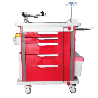 China New Product ABS Plastic Hospital Crash Trolley Medical Trolley With Disposable Lock for sale