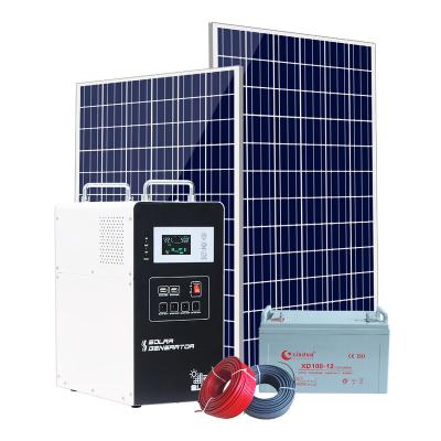 China RV Inverter Generator Power Station 1000w 500w 1kw 12v 220v 500watt 1kva Portable Home Solar Generator 1000va USB Solar Charger for sale