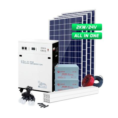 China Home 2kv 2000w 2kw Off Grid Bess Solar Battery Energy Storage Small Portable Solar Home System Supply System Kit Price 2kw Commercial System for sale