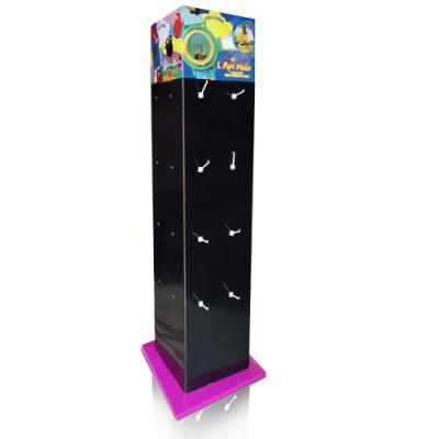 China 4 sides floor display stand with hooks for merchandiser retailing for sale