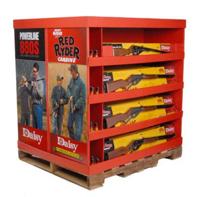 China Strong Double Side Cardboard AdvertisingPallet Display Stand For Guns for sale