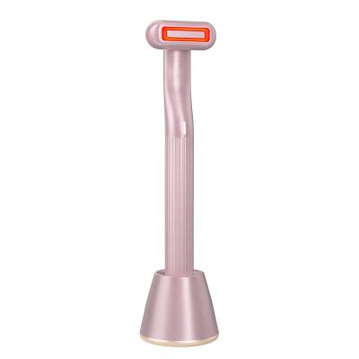 China Best Microcurrent Wrinkle Remover Sonic Vibration Anti Aging Machine Facial Massage Device For Home Use Pink Facial Massager for sale