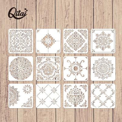 China Scrapbooking /DIY Wall Decoration Painting/Drawing/Wholesale/ 15cm x 15cm PET Wall Decor Stencil Set Plastic Painting Stenciling Embossing Tool for sale