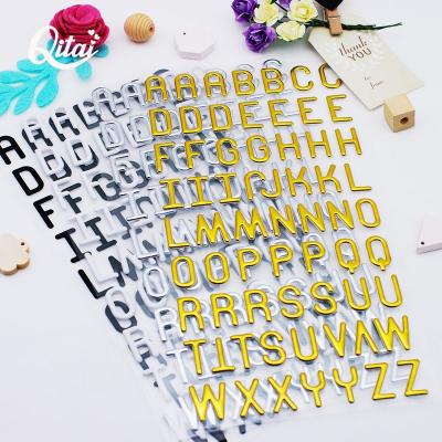 China Decorative Sticker Wholesale Custom Design Foam Silver Black White Alphabet Gold PVC Decorative Puffy Letter Stickers For Scrapbook Paper Craft for sale