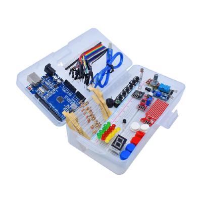 China Learn experiments and basic simple learning tests breadboard kit, noise level/water/humidity/distance detection, LED control, starter kit for un r3 for sale