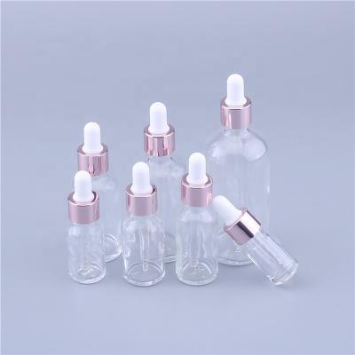 China Personal Care Skin Care Packaging Essential Oil Dropper Bottle Glass Serum Bottles With Pink Lid For Liquor 5ML 10ML 15ML 20ML 30ML 50ML 100ML for sale