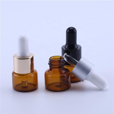 China Personal care amber bottle 5ml small empty glass cosmetic jar of perfume bottle / essential oil brown for sale