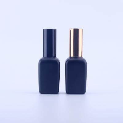 China Matte Black Color 50ml Personal Care Square Lotion Bottle Clear Glass Frosted Cosmetic Pump Bottle for sale