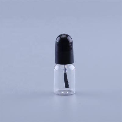 China Empty Fancy Personal Care Custom 3ml UV Gel Round Nail Polish Glass Bottle With Cap And Brush for sale