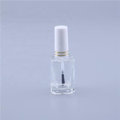 China Personal Care High Qualtity Square Clear Empty Glass Nail Polish Bottle 15ml for sale