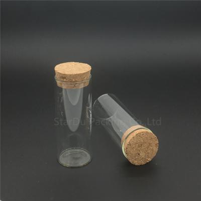 China Personal Care 35ml Clear Glass Tube With Cork Stopper Clasp Cork Bottle 30*75mm Test Tube for sale