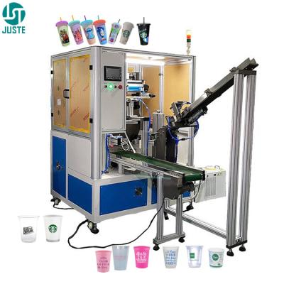 中国 Plastic Cup Silk Screen Printing Machine 4 6 Multi Color Full Automatic Auto Paper Cups Screen Printers For Glass Bottle 販売のため