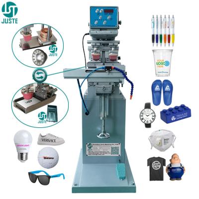 China Plastic Cup 2 color pad printer Ink Tray Automatic pneumatic mini pad printing machine for glass bottle cap golf ball à venda