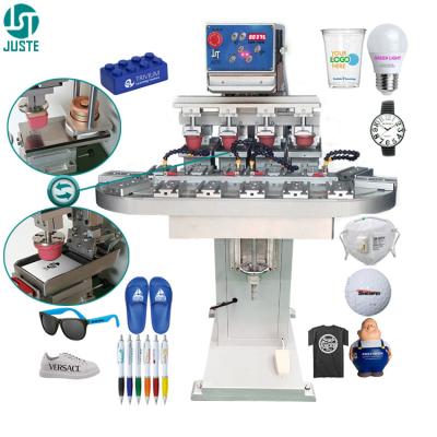 中国 Multi 4 Color Pad Printing Machine Conveyor Ink Tray Automatic Tampo Pad Printer For Plastic Cup Ceramic Dinner Plate 販売のため