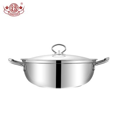 China Sustainable High Quality Restaurant Accessories Double To Handle Kitchen Steel Cooking Pot for sale