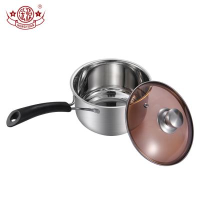 China Sustainable Single Handle Small Size Stainless Steel Milk Heating Boiling Pot With Lid for sale