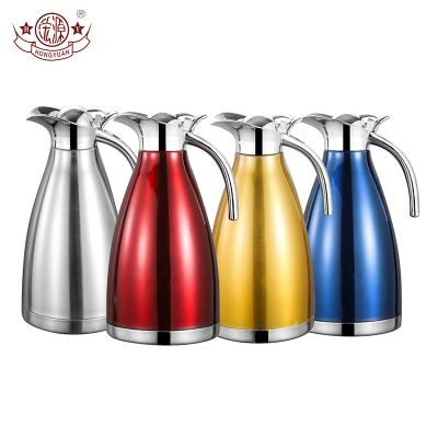 China Sustainable Ware Colorful Heat Preservation Tableware 1.2L Stainless Steel Hot Water Kettle for sale