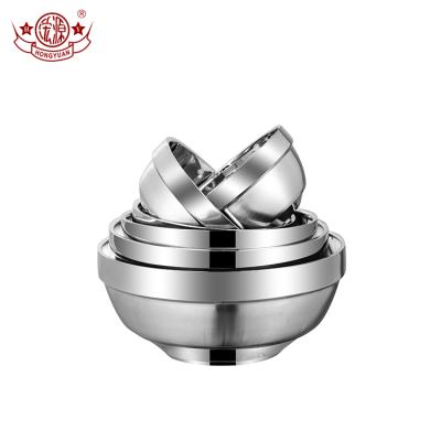 China Sustainable high quality 304 stainless steel double-layers sanding steel bowl kitchen bowls for sale